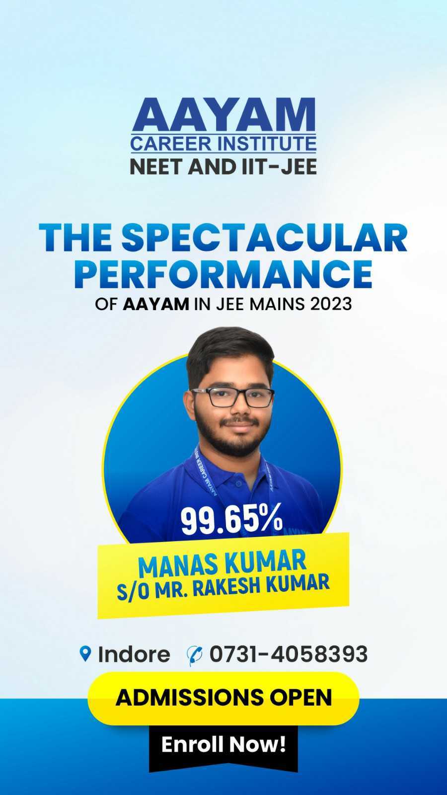 Aayam JEE Main 2023 result poster 2